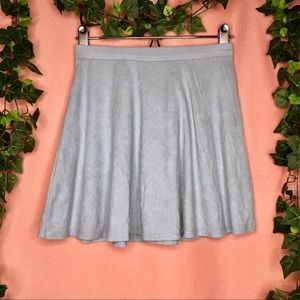Baby Blue Suede Skater Skirt